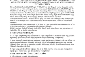 Thông tư 15-BTC/TT quy định chế độ quản lý tài chính Ngân hàng thương mại Quốc doanh Ngân hàng đầu tư phát triển