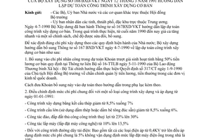 Công văn 168/BXD-VKT hướng dẫn lập dự toán công trình xây dựng cơ bản