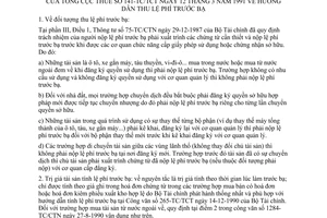 Công văn 141-TC/TCT hướng dẫn thu lệ phí trước bạ