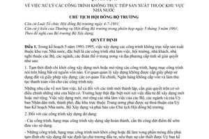 Quyết định  75-CT  xử lý các công trình không trực tiếp sản xuất thuộc khu vực Nhà nước
