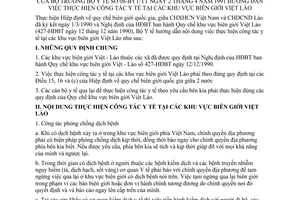 Thông tư 08-BYT/TT hướng dẫn thực hiện công tác y tế khu vực biên giới Việt Lào