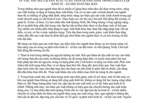 Chỉ thị 108/CT sắp xếp lại sản xuất vùng than Quảng Ninh chiến lược kinh tế - xã hội toàn địa bàn