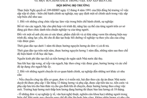 Quyết định 111-HĐBT  chính sách trong việc sắp xếp biên chế