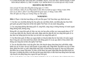 Nghị định 128-HĐBT quy định phạm vi địa bàn hoạt động cụ thể và khu vực kiểm soát của Hải quan Việt nam