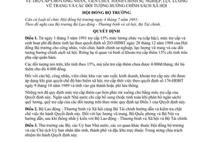 Quyết định  129-HĐBT trợ cấp cho công nhân, viên chức hành chính sự nghiệp, lực lượng vũ trang và các đối tượng hưởng chính sách xã hội