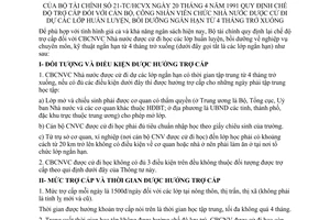 Thông tư 21-TC/HCVX chế độ trợ cấp cán bộ công nhân viên chức nhà nước cử đi dự lớp huấn luyện, bồi dưỡng ngắn hạn từ 4 tháng trở xuống