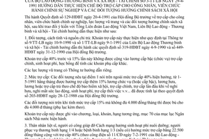 Thông tư liên tịch 03-TT/LB hướng dẫn chế độ trợ cấp công nhân, viên chức hành chính sự nghiệp hưởng chính sách xã hội