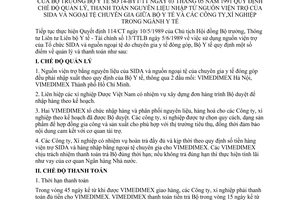 Thông tư 14-BYT/TT quy định chế độ quản lý, thanh toán nguyên liệu nhập nguồn gốc viện trợ SIDA ngoại tệ chuyên gia công ty xí nghiệp ngành y tế