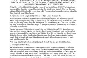 Thông tư 2477-TN/XNK hoạt động xuất, nhập khẩu hướng dẫn Chỉ thị 388/CT