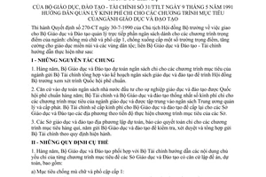 Thông tư liên tịch 31/TTLT hướng dẫn quản lý kinh phí chương trình mục tiêu ngành giáo dục đào tạo