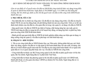 Thông tư 28-TC/ĐT quy định chế độ quyết toán vốn đầu tư khi công trình XDCB hoàn thành