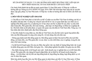 Thông tư 238-HTĐT/VP hướng dẫn công việc liên quan triển khai dự án sau khi cấp giấy phép