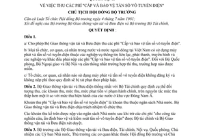 Quyết định  158-CT  thu các phí "Cấp và bảo vệ tần số vô tuyến điện"