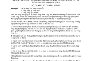 Công văn 2624-TN/KD bán hàng thu ngoại tệ (USD)