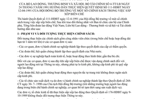 Thông tư liên bộ 4-TT/LB chính sách sắp xếp biên chế hướng dẫn Quyết định 111-HĐBT