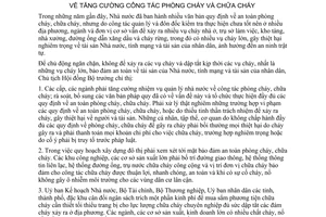 Chỉ thị 175-CT tăng cường công tác phòng cháy chữa cháy