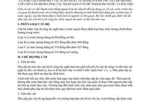Thông tư 37-TC/TCĐN chế độ phụ cấp cán bộ công tác ngắn hạn ở nước ngoài do ta đài thọ