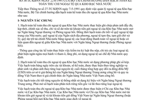 Thông tư 38-TC/KBNN hướng dẫn hạch toán kế toán thu chi ngoại tệ qua Kho bạc Nhà nước