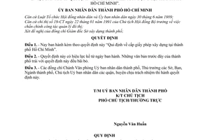 Quyết định 204/QĐ-UB cấp giấy phép xây dựng tại thành phố Hồ Chí Minh