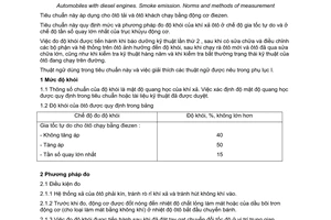 Tiêu chuẩn Việt Nam TCVN 5418:1991 về ô tô chạy bằng động cơ điêzen - Độ khói của khí xả - Mức và phương pháp đo do Ủy ban Khoa học Nhà nước ban hành