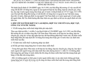 Thông tư 39-TC/TCT sửa đổi chế độ hàng hoá ngoại tệ hợp tác lao động chuyên gia công tác nước ngoài mang gửi về hướng dẫn Quyết định 156-HĐBT 157-CT
