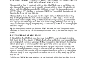 Thông tư 07-TT/ĐKKD hướng dẫn đăng ký kinh doanh