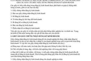 Thông tư 06-TT/ĐKKD hướng dẫn ghi giấy tờ, biểu mẫu trong đăng ký kinh doanh