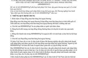 Quy chế 4794-TN-XNK Hướng dẫn ký kết hợp đồng mua bán hàng hoá thương mại (HĐMBHHNgT)