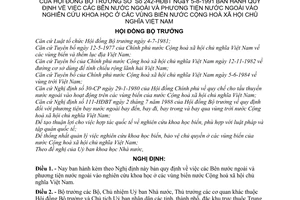 Nghị định 242-HĐBT Quy định các bên nước ngoài và phương tiện nước ngoài vào nghiên cứu khoa học ở các vùng biển nước Việt Nam