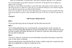 Luật Bảo vệ, chăm sóc và giáo dục trẻ em 1991 57-LCT/HĐNN8