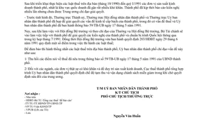 Công văn 2951/UB-CN thực hiện các luật thuế trên địa bàn thành phố