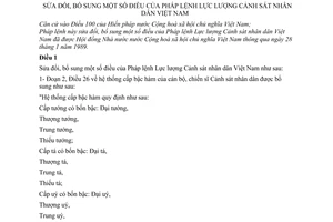 Pháp lệnh lực lượng cảnh sát nhân dân Việt Nam 1991 sửa đổi 59-LCT/HĐNN8