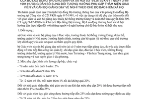 Thông tư 9-LĐTBXH/TT bổ sung đối tượng hưởng phụ cấp thâm niên giáo viên cán bộ giảng dạy nghỉ theo chế độ bảo hiểm xã hội