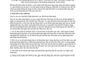 Thông tư 56-TC/TCT tổ chức công tác thu ngân sách qua hệ thống kho bạc Nhà nước
