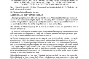 Thông tư 383/TT-BXD-ĐT hướng dẫn Quyết định Hội đồng Bộ trưởng giải quyết nhà ở