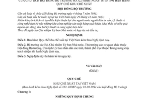 Nghị định 322-HĐBT Quy chế Khu chế xuất