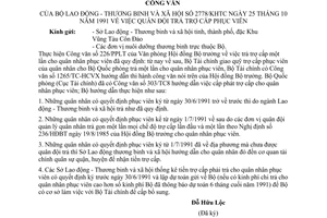 Công văn 2778/KHTC quân đội trả trợ cấp phục viên