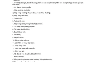 Tiêu chuẩn Việt Nam TCVN 5541:1991 (ST SEV 1393 – 78) về sản phẩm sữa - bao gói, bảo quản và vận chuyển do Ủy ban Khoa học Nhà nước ban hành