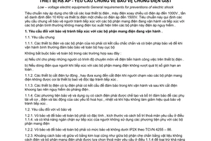 Tiêu chuẩn Việt Nam TCVN 5556:1991 về thiết bị điện hạ áp - yêu cầu chung về bảo vệ chống điện giật do Ủy ban Khoa học Nhà nước ban hành