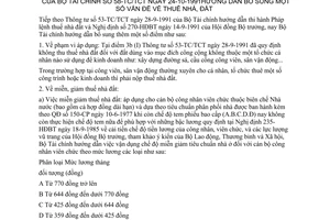 Thông tư 58-TC/TCT bổ sung Thuế Nhà, Đất