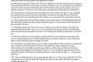 Thoả thuận hợp tác trong ngành công nghiệp khí tự nhiên giữa Việt Nam Thái Lan 1991