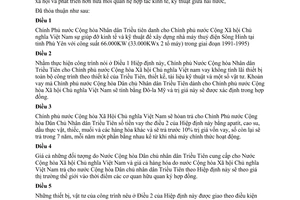 Hiệp định hợp tác kinh tế kỹ thuật trong xây dựng nhà máy thuỷ điện giữa Việt Nam Triều Tiên 1991