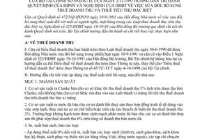 Thông tư 59-BTC/TCT/CS hướng dẫn Quyết định HĐNN Nghị định HĐBT sửa đổi thuế doanh thu thuế tiêu thụ đặc biệt