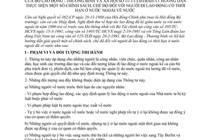 Thông tư 11-LĐTBXH-TT hướng dẫn chính sách, chế độ người đi lao động có thời hạn ở nước ngoài về nước