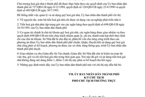 Chỉ thị 40/CT-UB quản lý sử dụng quỹ hoá giá nhà