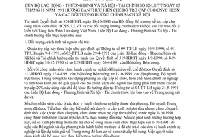 Thông tư liên bộ 12-LB/TT hướng dẫn chế độ trợ cấp CNVC HCSN đối tượng hưởng chính sách xã hội