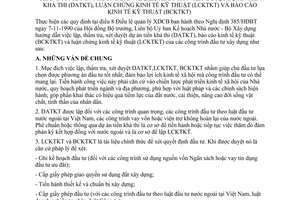 Thông tư liên bộ 04/TTLB về lập thẩm tra - xét duyệt dự án tiền khả thi luận chứng kinh tế kỹ thuật báo cáo kinh tế kỹ thuật