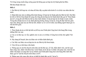 Hiệp định hợp tác kỹ thuật giữa Việt Nam Đức 1991