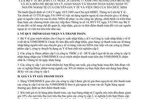 Thông tư 26-BYT/TT sửa đổi quản lý giao nhận thanh toán hàng nhập từ nguồn ngoại tệ chuyên gia y tế viện trợ tổ chức SIDA