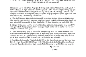 Công văn 884-TC/HCVX vấn đề áp dụng thử thu lệ phí kiểm định bằng ngoại tệ